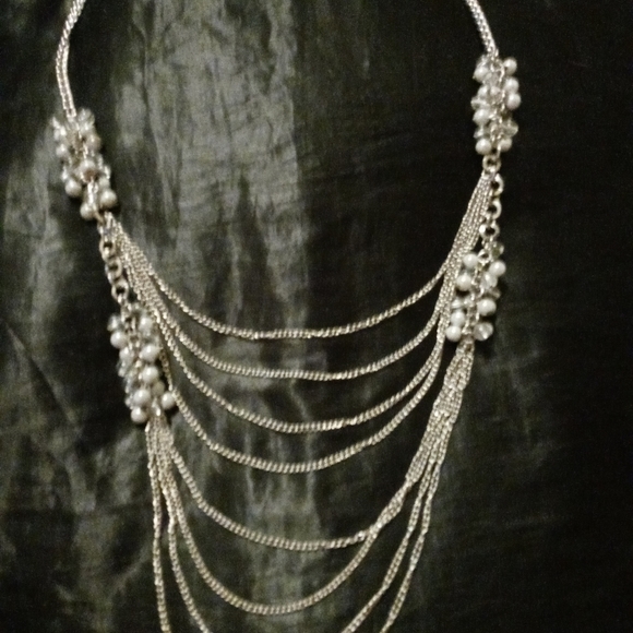 🎉Silver Tone Multi Layer Chain Necklace - Picture 6 of 8